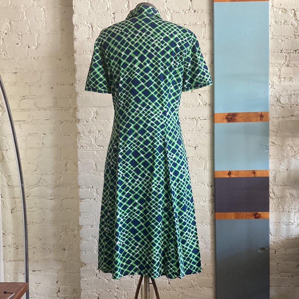 Vintage 70s 80s dagger collar sporty polo midi dress - Picture 2 of 13
